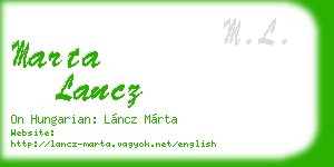 marta lancz business card